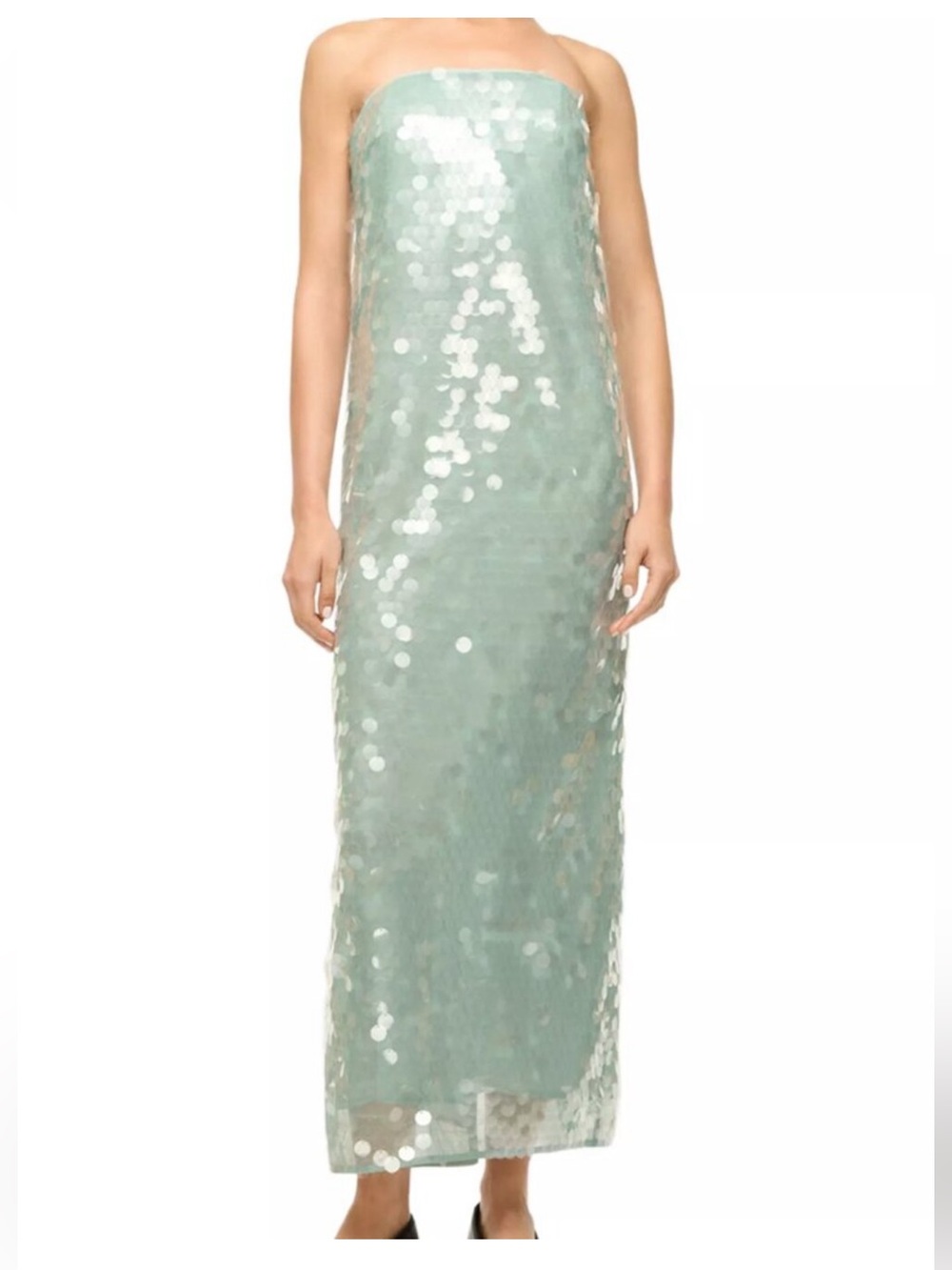 STAUD Casey Strapless Sequin Column Dress in Mist
Size 14